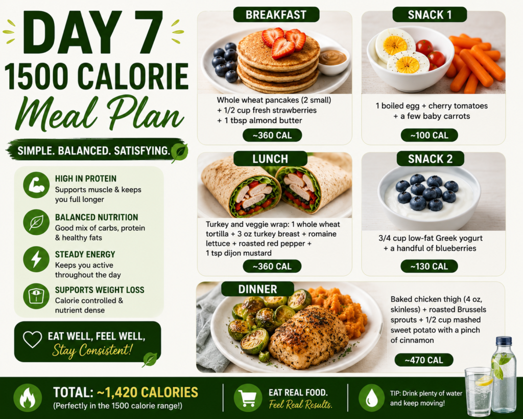 7-Day 1500 Calorie Meal Plan Day 7