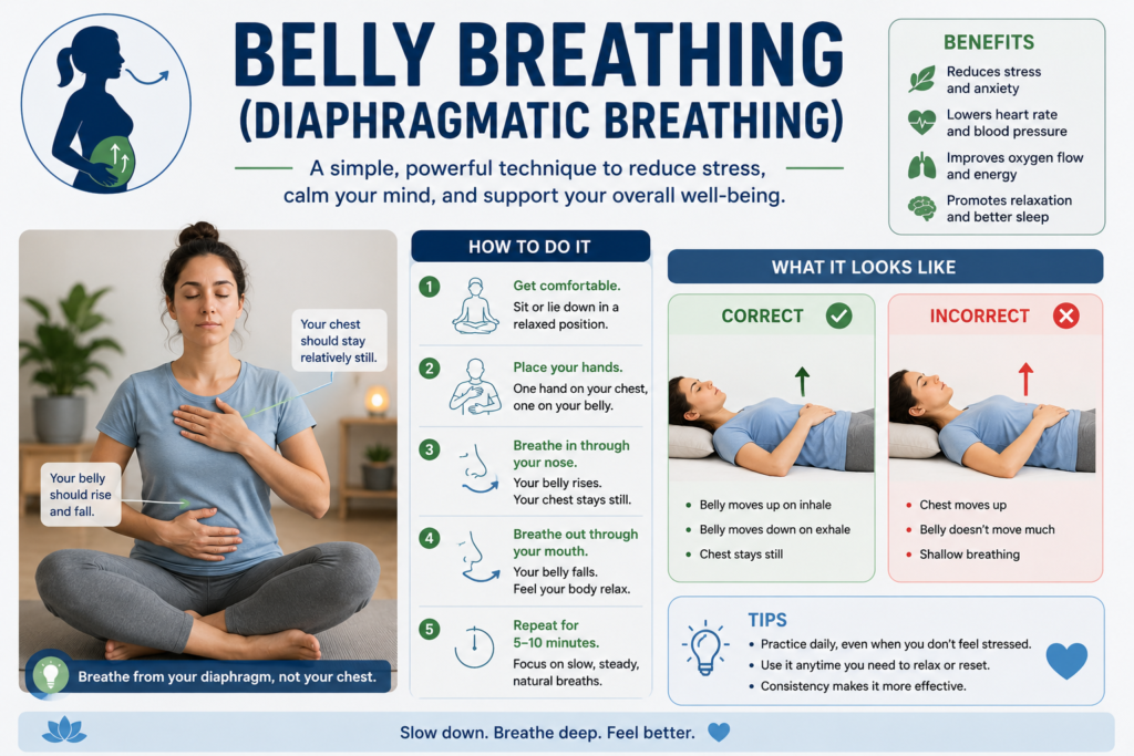 Belly Breathing (Diaphragmatic Breathing)