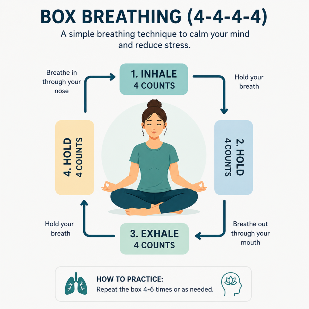 Box Breathing (4-4-4-4)