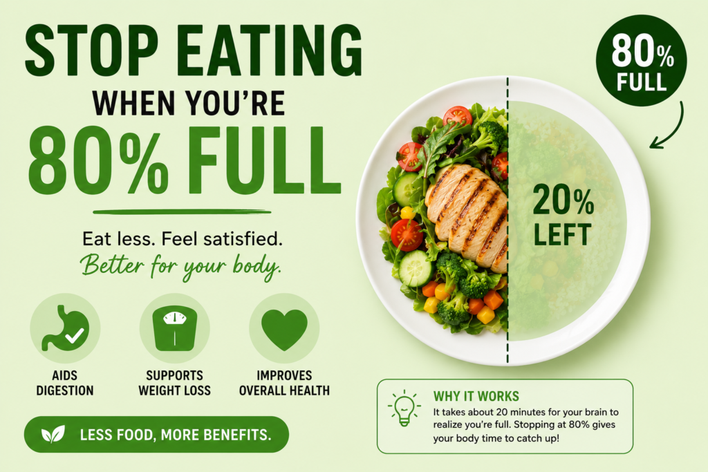 Stop eating when you're 80% full / Lazy Weight Loss