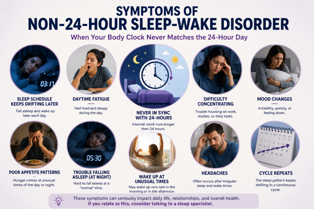 Symptoms of Non-24-Hour Sleep-Wake Disorder