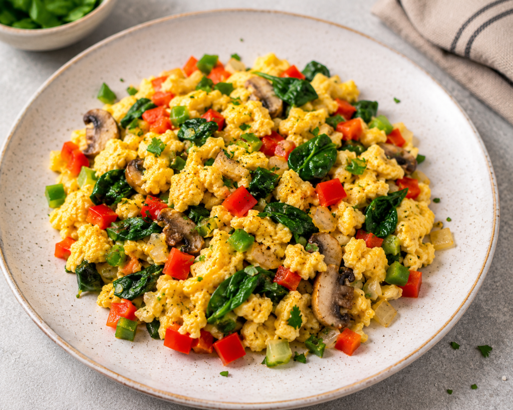 Veggie Egg Scramble (250 Calories)