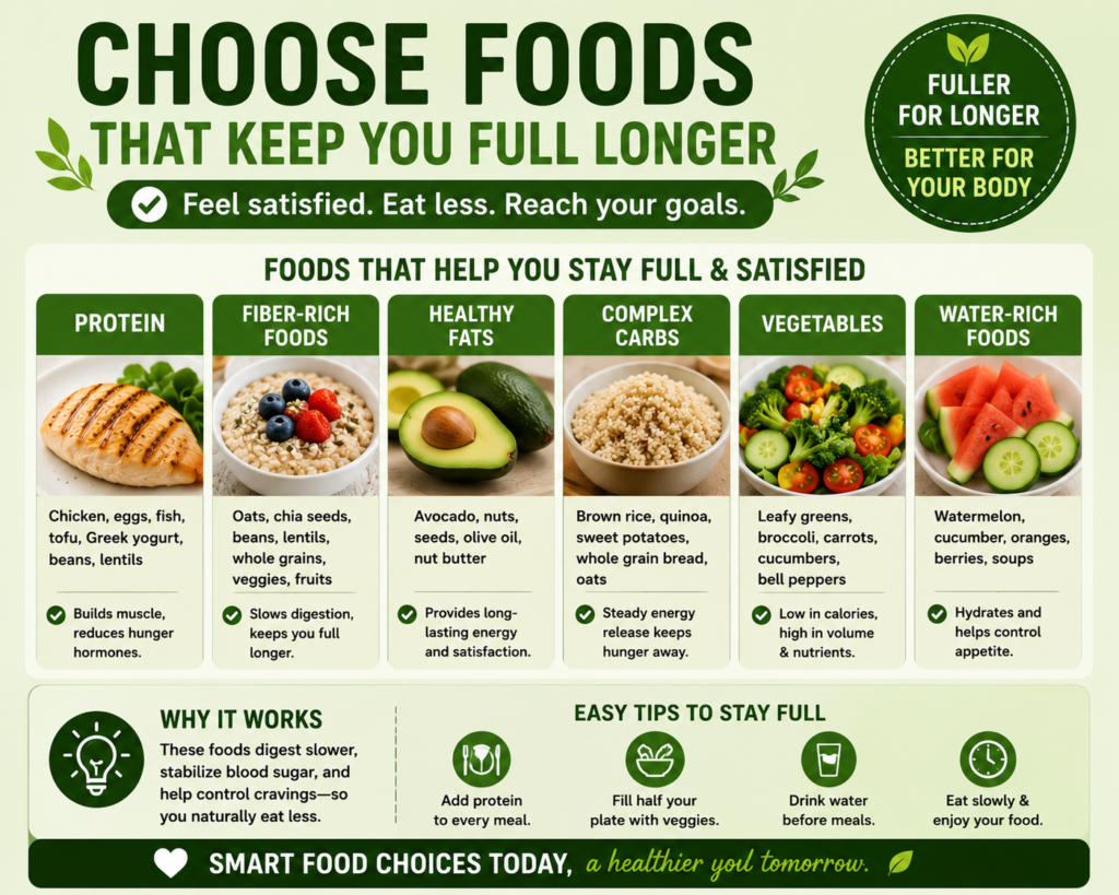 Choose foods that keep you full longer